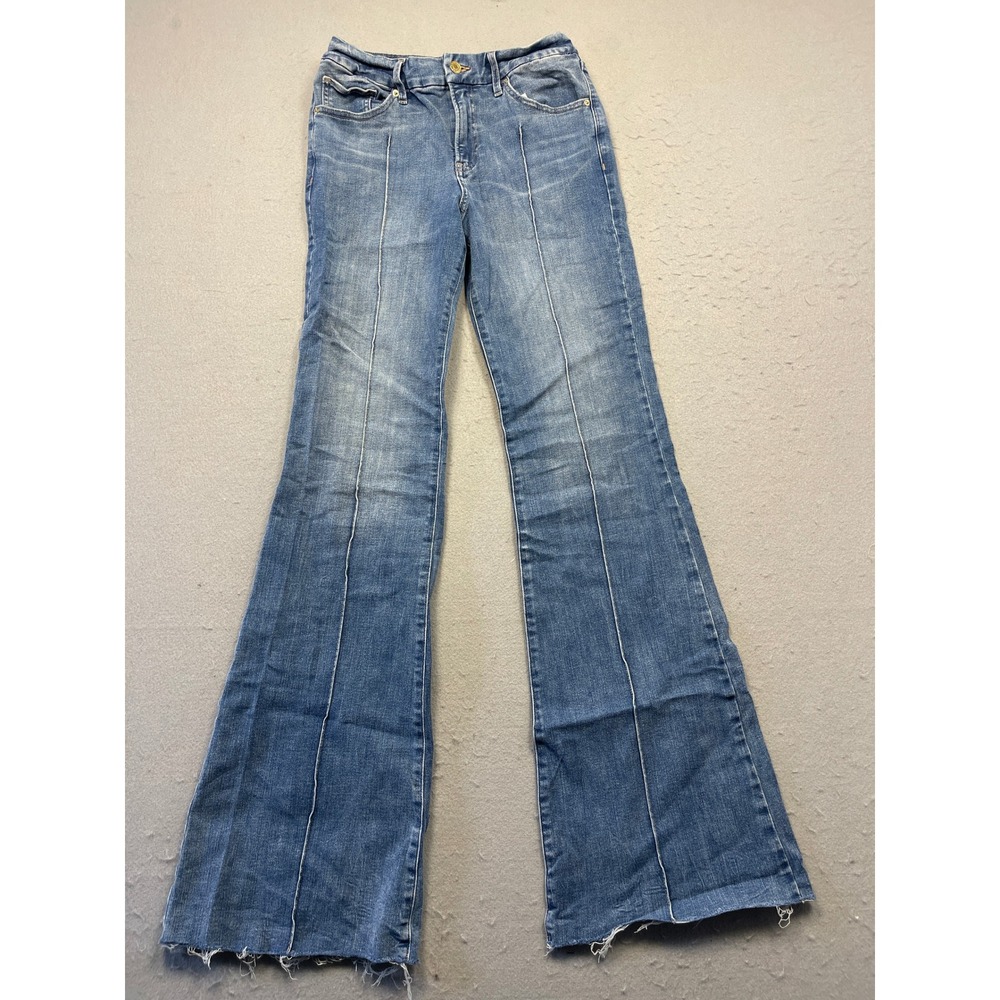 Express Flare Jeans Denim Blue 8 W28 Long Womens